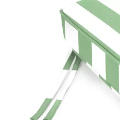 Green Striped Outdoor Settee Cushion