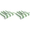 Green Stripes Outdoor Chair Cushions, Set of 2