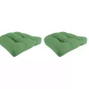 Green Tufted Outdoor Chair Cushions, Set of 2