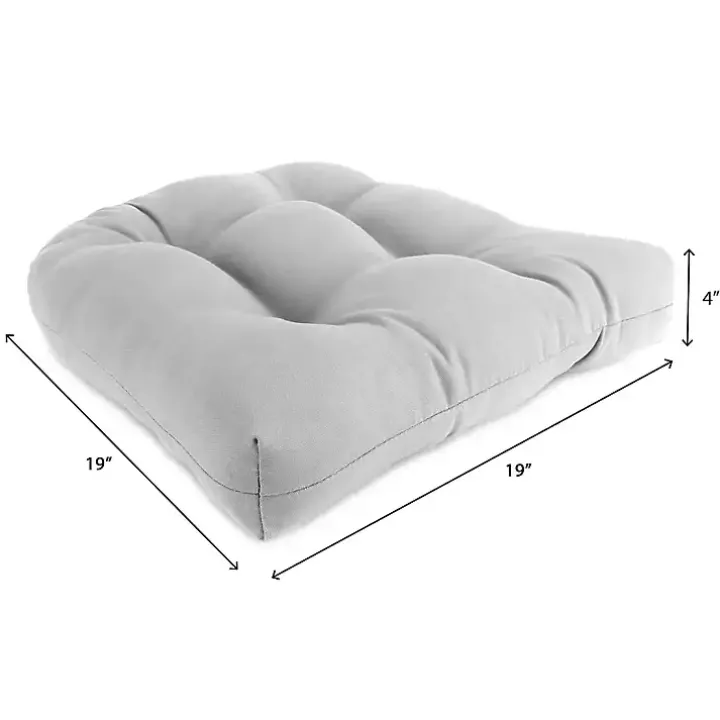 Green Tufted Outdoor Chair Cushions, Set of 2