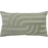 Green Velvet Abstract Stripe Lumbar Pillow