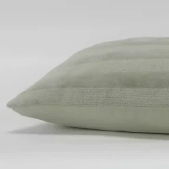 Green Velvet Abstract Stripe Lumbar Pillow