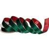 Green Velvet and Red Metallic Christmas Ribbon