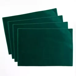 Green Velvet Christmas Placemats, Set of 4