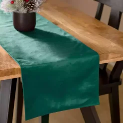 Green Velvet Christmas Table Runner, 90 in.