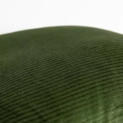 Green Velvet Corduroy Flange Throw Pillow