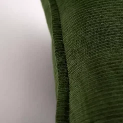 Green Velvet Corduroy Flange Throw Pillow