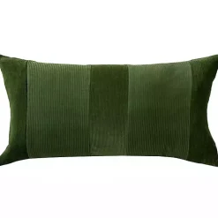 Green Velvet Corduroy Lumbar Pillow
