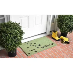 Green Welcome Leaves Doormat