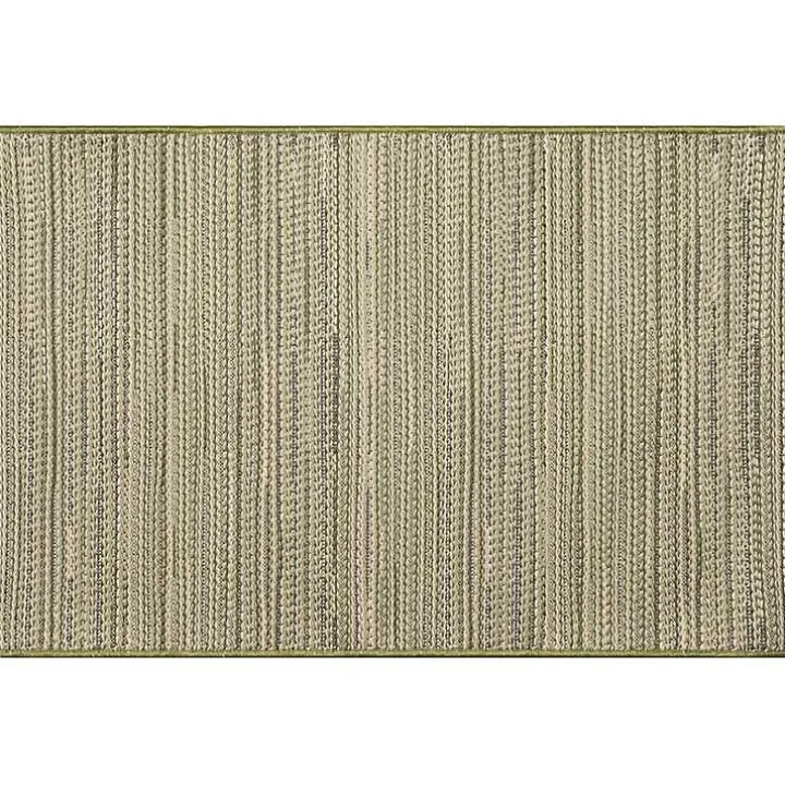 Green Woven Lines Indoor/Outdoor Accent Rug, 2x3