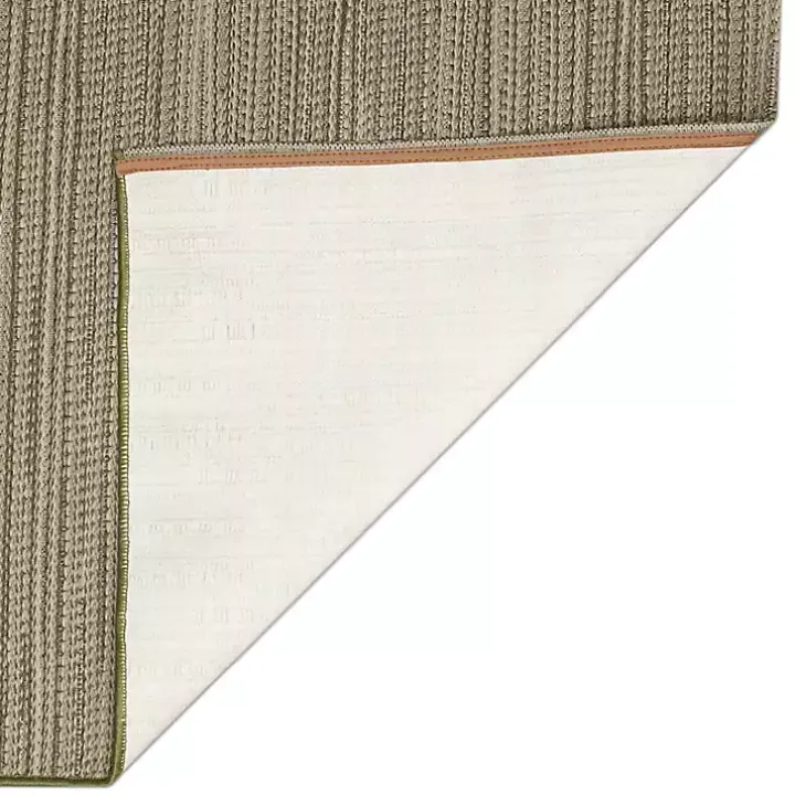 Green Woven Lines Indoor/Outdoor Accent Rug, 2x2