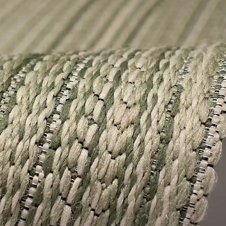 Green Woven Lines Indoor/Outdoor Accent Rug, 2x2