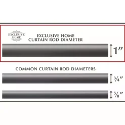 Gunmetal Adjustable Torch Curtain Rod, 120 in.