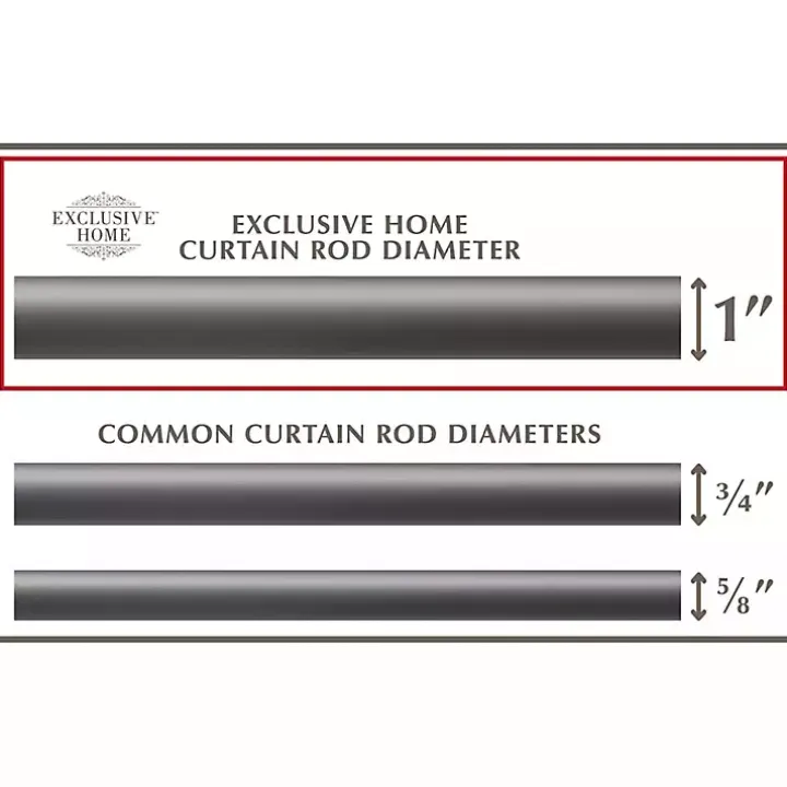 Gunmetal Adjustable Torch Curtain Rod, 120 in.