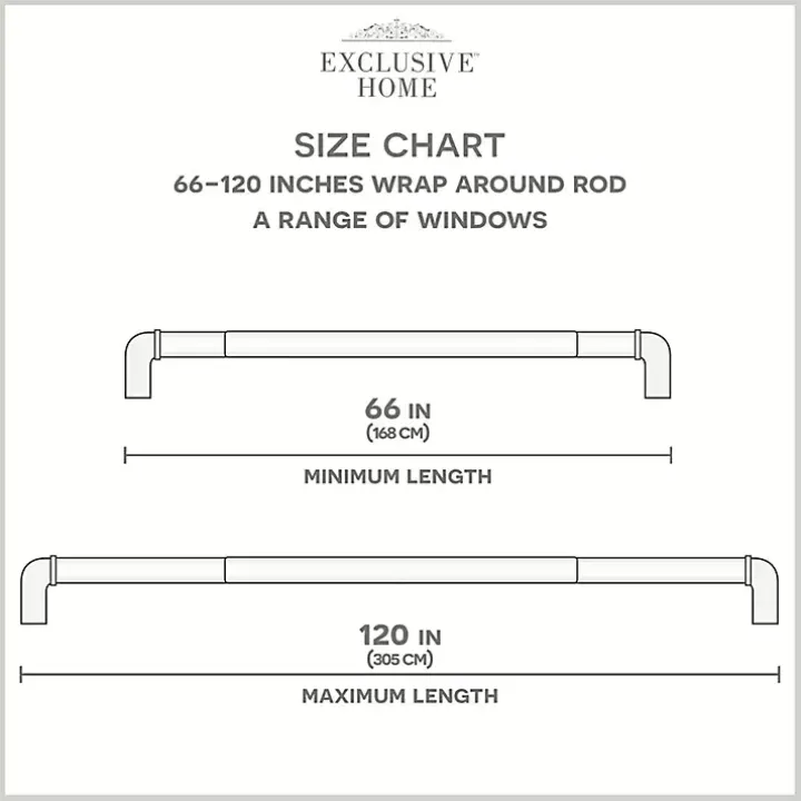 Gunmetal Hyde Wrap Around Curtain Rod, 120 in.