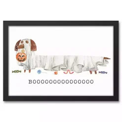 Halloween Dog Boo Framed Canvas Art Print