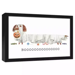 Halloween Dog Boo Framed Canvas Art Print