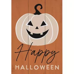 Halloween Jack O Lantern Wood Wall Plaque