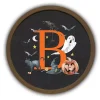 Halloween Monogram B Brown Framed Wall Plaque