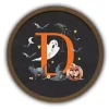 Halloween Monogram D Brown Framed Wall Plaque