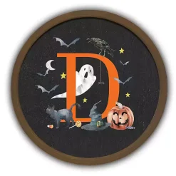 Halloween Monogram D Brown Framed Wall Plaque
