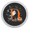 Halloween Monogram D White Framed Wall Plaque