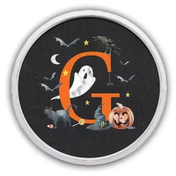 Halloween Monogram G White Framed Wall Plaque