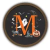 Halloween Monogram M Brown Framed Wall Plaque