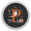 Halloween Monogram P White Framed Wall Plaque