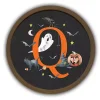 Halloween Monogram Q Brown Framed Wall Plaque