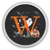 Halloween Monogram W White Framed Wall Plaque