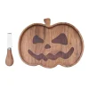 Halloween Pumpkin Serving Board with Spreader