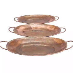 Hammered Copper 3-pc. Iridescent Tray Set