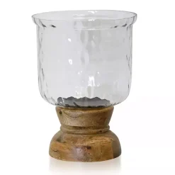 Hammered Glass Globe Candle Holder, 13 in.