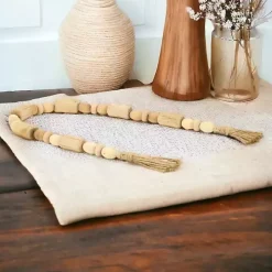 Handcrafted Natural Wood Beaded Garland