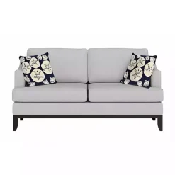 Handhooked Navy Sand Dollar Outdoor Throw Pillow