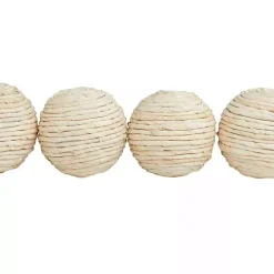 Handmade Tan Wrapped Jute Orbs, Set of 4