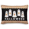 Happy Halloween Ghosts Checkered Pillow