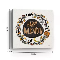 Happy Halloween Wreath Canvas Art Print