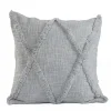 Harbor Gray Tufted Diamond Pillow, 18 in.