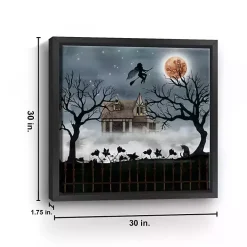 Haunted House Flying Canvas Wall Art