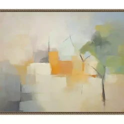 Hazy Park Abstract Framed Canvas Art Print