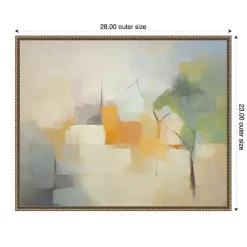 Hazy Park Abstract Framed Canvas Art Print