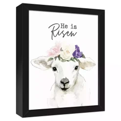 He is Risen Lamb Framed Canvas Art Print