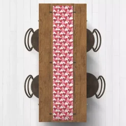 Heart Pattern Cotton Twill Valentine's Runner