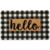 Hello Buffalo Check Doormat