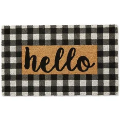 Hello Buffalo Check Doormat