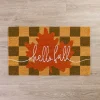 Hello Fall Checkered Doormat