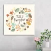 Hello Fall Wreath Harvest Canvas Wall Plaque