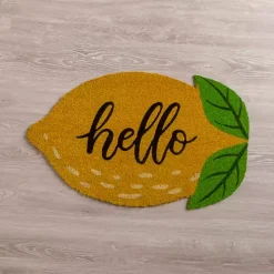 Hello Lemon-Shaped Coir Doormat